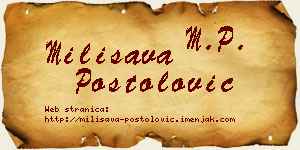 Milisava Postolović vizit kartica